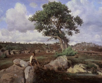 romantique romantisme Tableau Peinture - FontainebleauLe Romantisme Raging One plein air Jean Baptiste Camille Corot